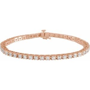 14K Rose 5 CTW Natural Diamond Line 7 1/4" Bracelet