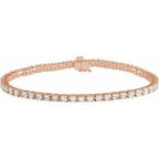 14K Rose 3 CTW Lab-Grown Diamond Line 7 1/4" Bracelet