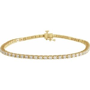 14K Yellow 3 CTW Natural Diamond Line 7 1/4" Bracelet