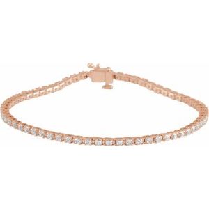 14K Rose 2 CTW Lab-Grown Diamond Line 7 1/4" Bracelet