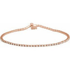 14K Rose 1 CTW Lab-Grown Diamond Line 7 1/4" Bracelet