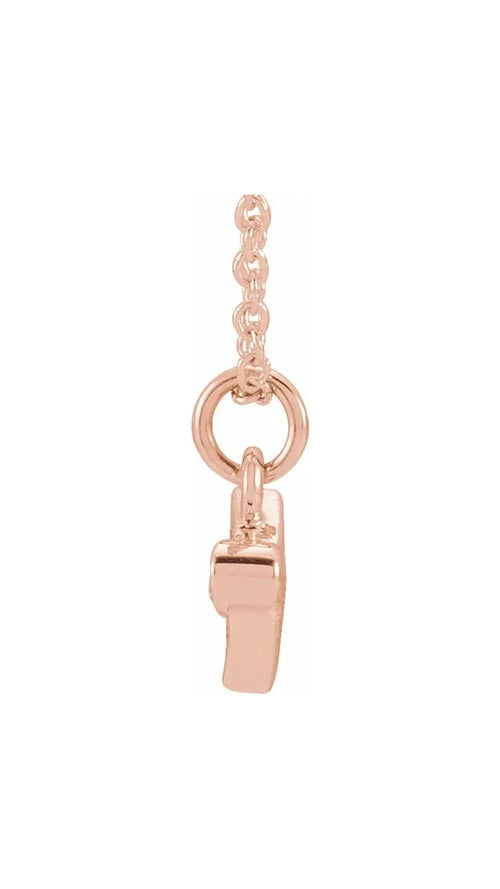 14K Rose .025 CTW Natural Diamond Petite Airplane 16-18" Necklace