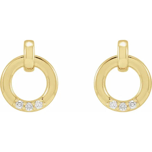 14K Yellow .08 CTW Natural Diamond Circle Earrings