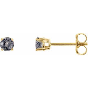 14K Yellow 3 mm Natural Gray Spinel Stud Earrings
