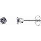 14K White 3 mm Natural Gray Spinel Stud Earrings
