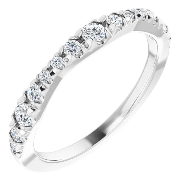 14K White 1/3 CTW Natural Diamond French Set Anniversary Band