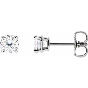 Sterling Silver 4.5 mm Stuller Lab-Grown Moissanite Stud Earrings