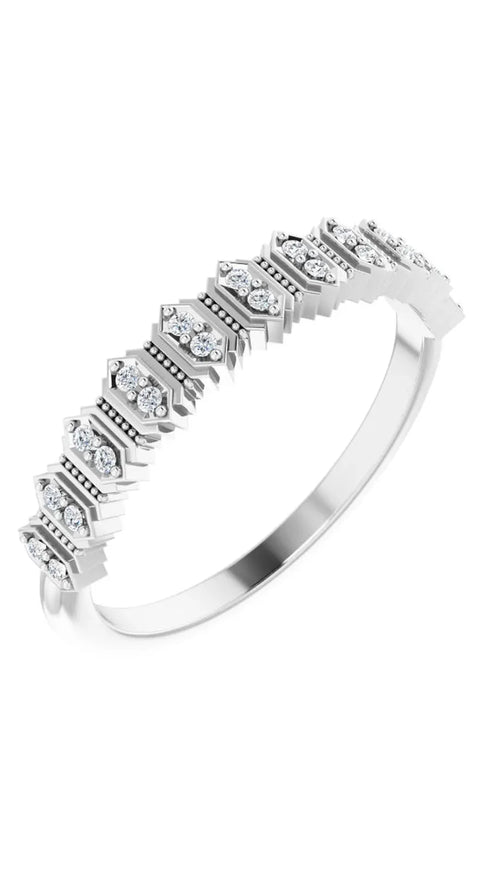 Platinum .08 CTW Natural Diamond Stackable Anniversary Band