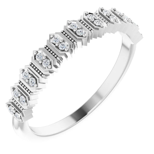 Platinum .08 CTW Natural Diamond Stackable Anniversary Band