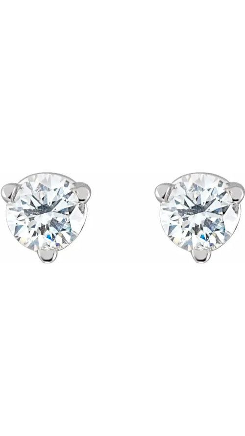 14K White 1/5 CTW Natural Diamond Friction Post Earrings