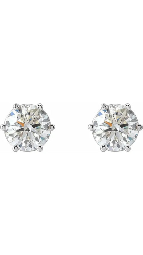 14K White 2 CTW Natural Diamond Stud Earrings