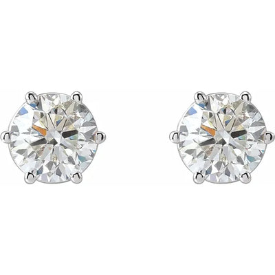 14K White 2 CTW Natural Diamond Stud Earrings