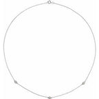 14K White 1/5 CTW Natural Diamond 3-Station 18" Necklace