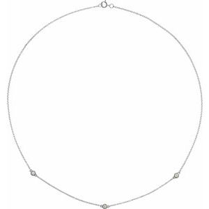 Sterling Silver 1/5 CTW Natural Diamond 3-Station 18" Necklace