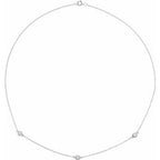 14K White 1/3 CTW Natural Diamond 3-Station 18" Necklace