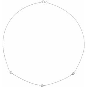 Sterling Silver 1/3 CTW Natural Diamond 3-Station 18" Necklace
