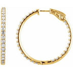14K Yellow 1 CTW Lab-Grown Diamond Inside-Outside 26.5 mm Hinged Hoop Earrings