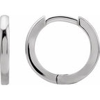 14K White Hinged 15 mm Hoop Earrings