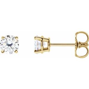 14K Yellow 4.5 mm Stuller Lab-Grown Moissanite Stud Earrings