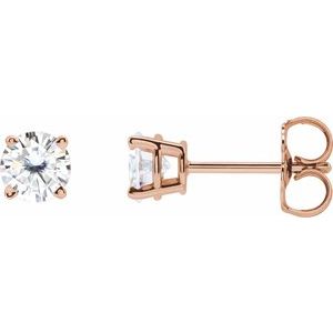 14K Rose 4.5 mm Stuller Lab-Grown Moissanite Stud Earrings