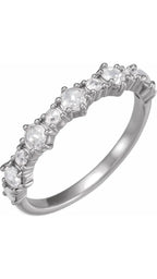 Platinum 3 mm Round 1/2 CTW Natural Rose-Cut Diamond Anniversary Band