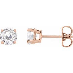 14K Rose 5 mm Stuller Lab-Grown Moissanite Stud Earrings