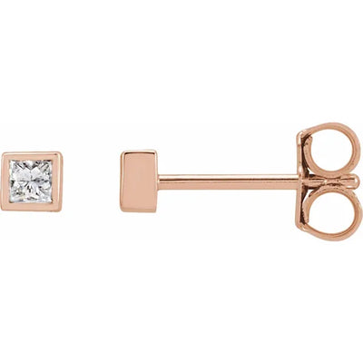 14K Rose 1/6 CTW Natural Diamond Bezel-Set Earrings