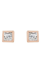 14K Rose 1/6 CTW Natural Diamond Bezel-Set Earrings