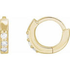 14K Yellow .05 CTW Natural Diamond Hinged 8 mm Hoop Earrings