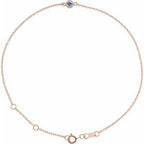 14K Rose Natural Aquamarine 6 1/2-7 1/2" Bracelet