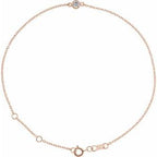 14K Rose Natural White Sapphire 6 1/2-7 1/2" Bracelet