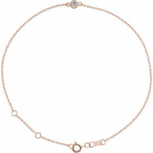 14K Rose Natural White Sapphire 6 1/2-7 1/2" Bracelet
