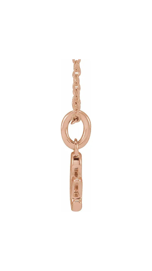 14K Rose .01 CTW Natural Diamond Ampersand 16-18" Necklace