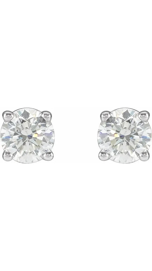 14K White 1 CTW Natural Diamond Stud Earrings
