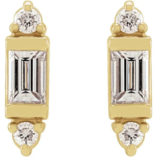 14K Yellow 1/10 CTW Natural Diamond Earrings