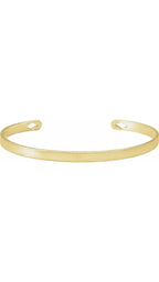 14K Yellow Engravable Diamond Pierced Cuff Bracelet