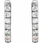 14K White 1/6 CTW Natural Diamond Hoop Earrings