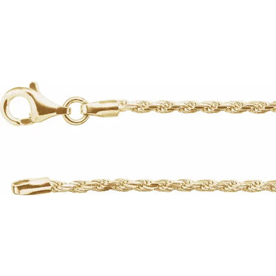 18K Yellow Vermeil Diamond-Cut Rope 18" Chain