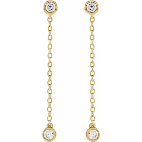 14K Yellow 1/4 CTW Lab-Grown Diamond Chain Earrings