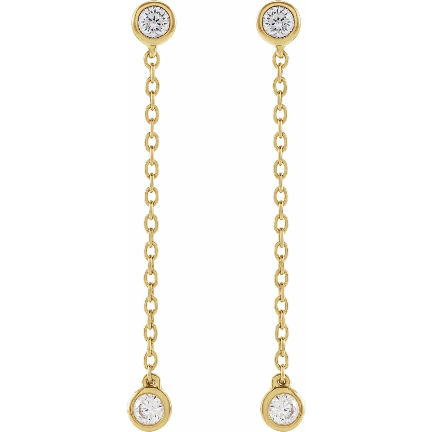 14K Yellow 1/4 CTW Lab-Grown Diamond Chain Earrings