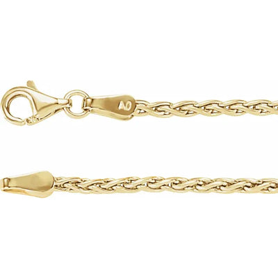 18K Yellow 1.9 mm Wheat 18" Chain