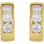 14K Yellow 1/3 CTW Natural Diamond 10 mm Hinged Hoop Earrings