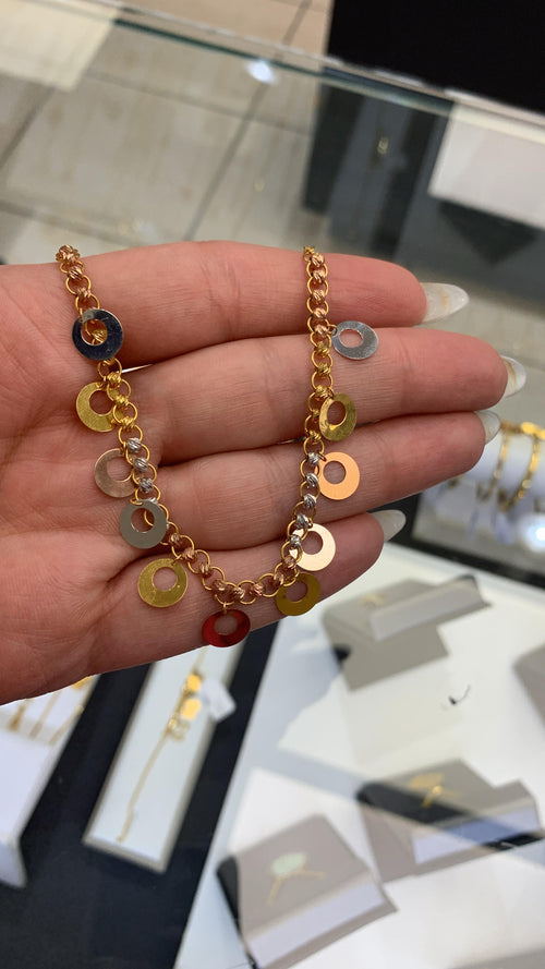 21K Gold Disc Bracelet