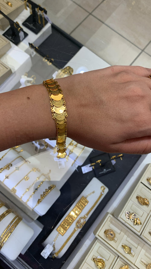 21K Gold Coin Bracelet