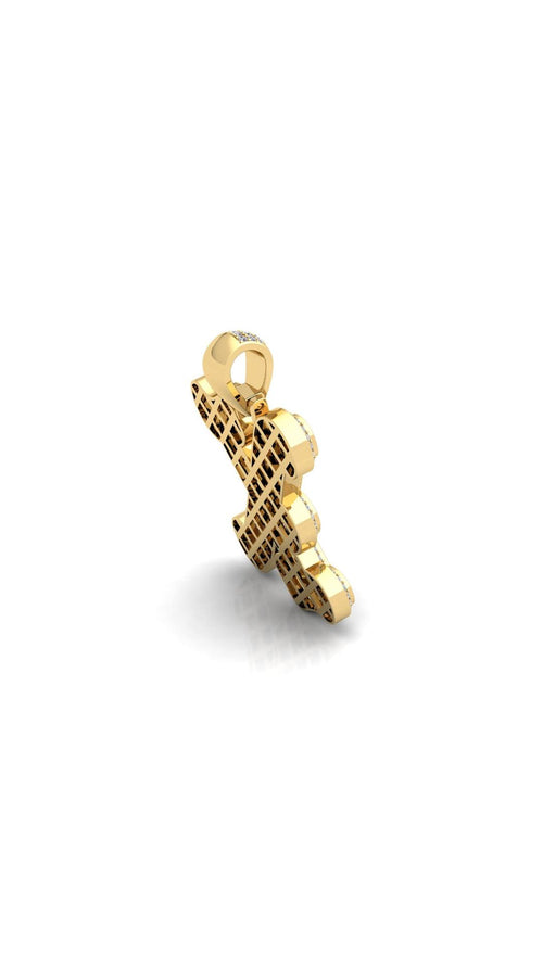 Gold Initial Pendant with Necklace