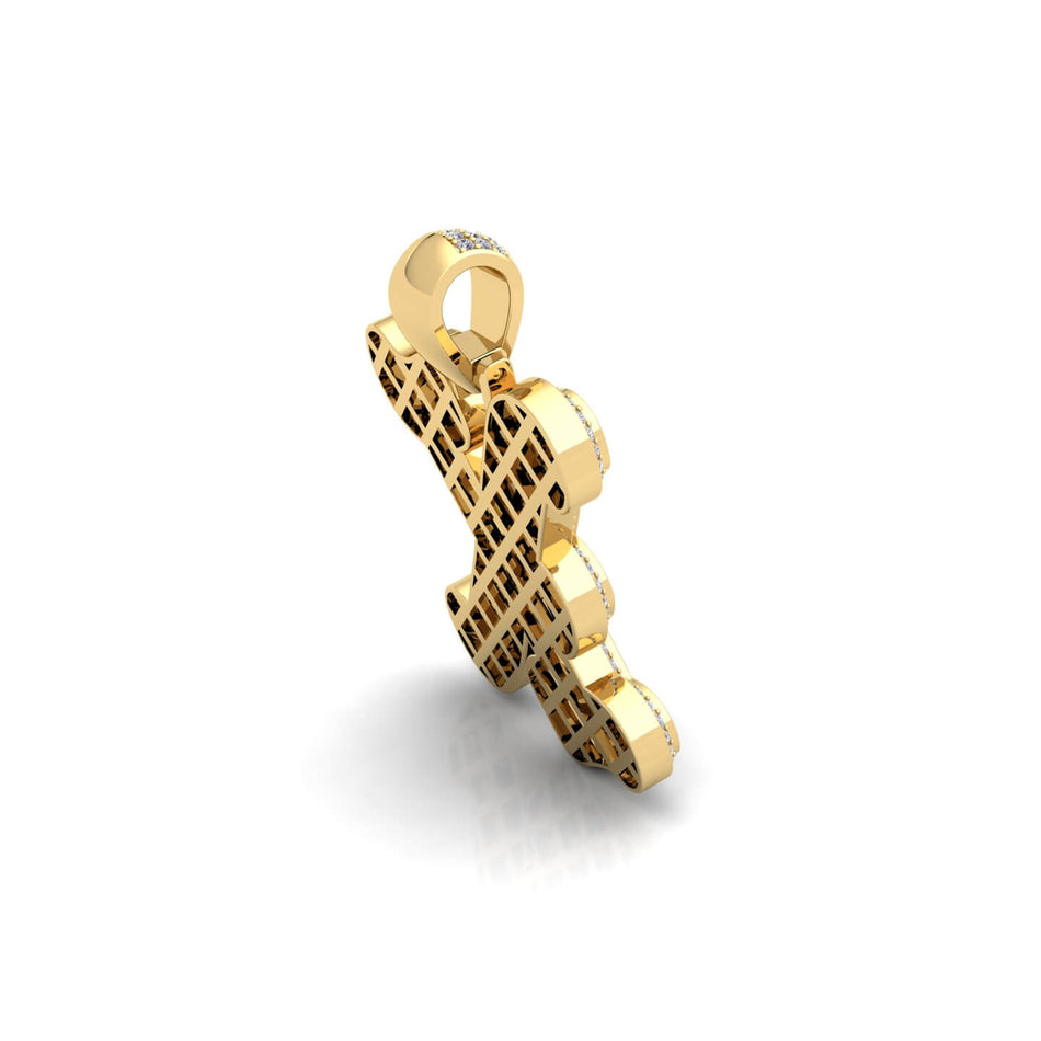 Gold Initial Pendant with Necklace