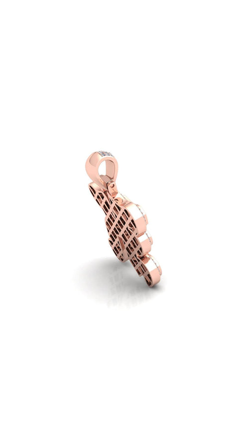 Rose Gold Initial Pendant with Necklace