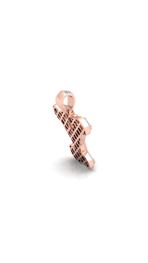 Rose Gold Initial Pendant with Necklace