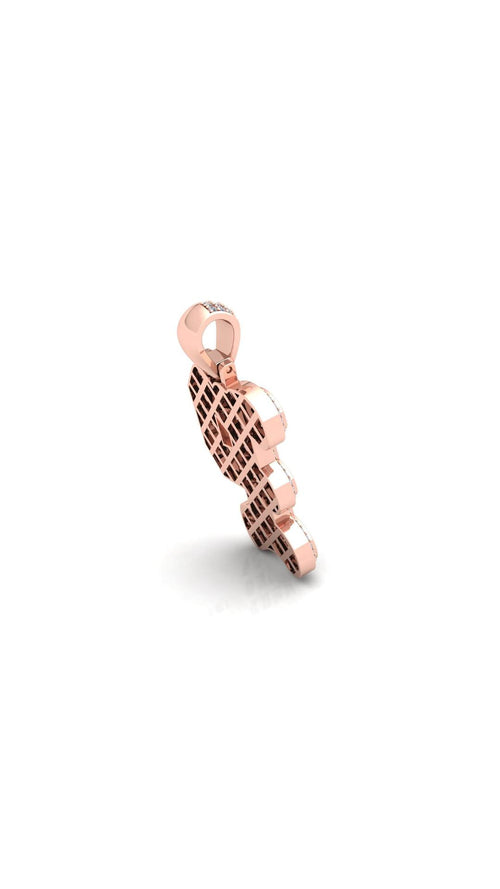 Rose Gold Initial Pendant with Necklace