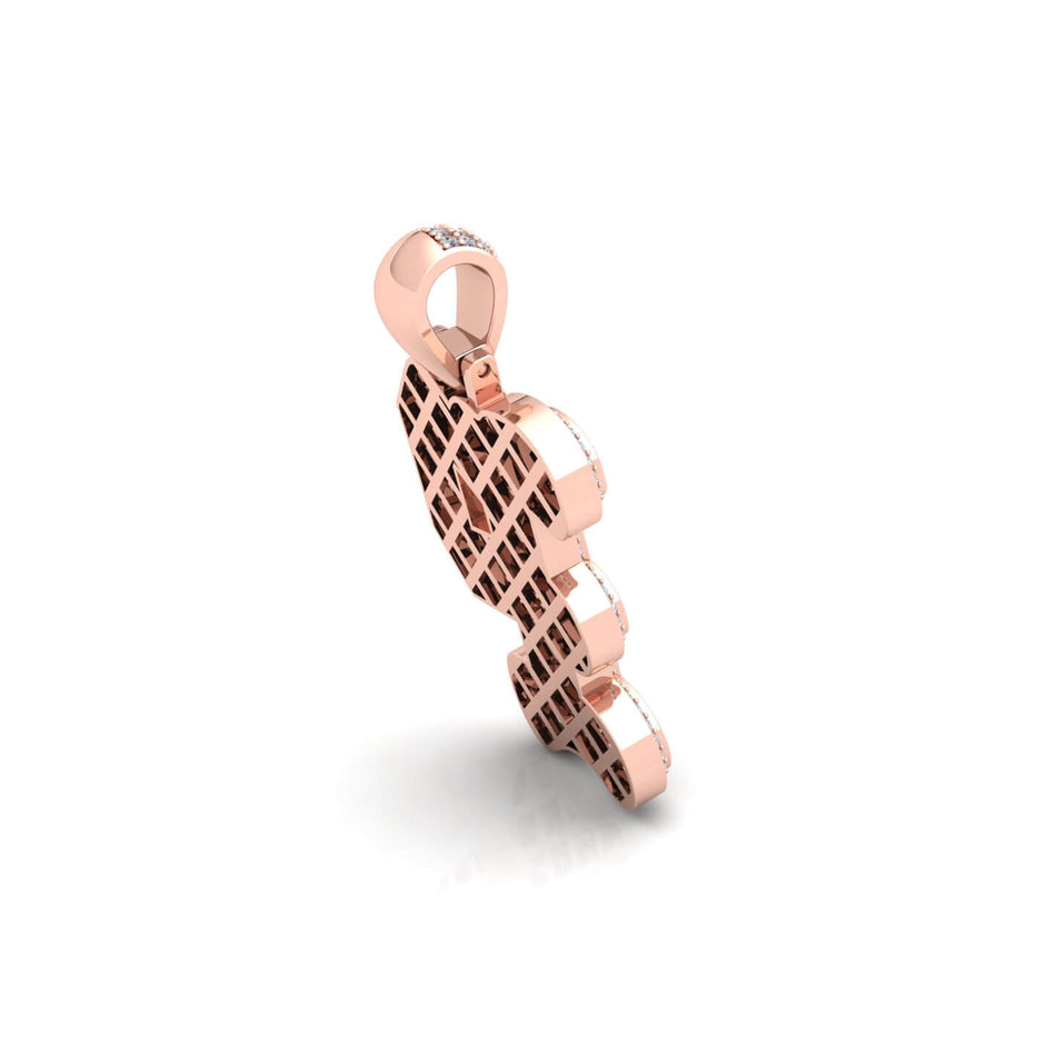 Rose Gold Initial Pendant with Necklace